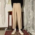 thumbnail image 5 of Pantalones grises drapeados de trabajo para hombre, trajes fluidos de oficina para hombre, pantalones de verano 2024, ropa elegante de estilo coreano, moda elegante de primavera, 5 of 5