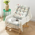 thumbnail image 2 of Watercolor Flower Meditation Seat - Fluffy Square Cushion with Tropical Botanical Print, 2 of 4