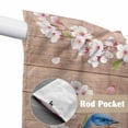 thumbnail image 4 of Birds Floral Swag Valances for Windows 2 Pack, Kitchen Window Curtains 36 Inch Length, Farmhouse Pink Flower Leaf Wood Grain Brown Privacy Swag Curtains for Living Room/Bathroom 36"x36", 4 of 8