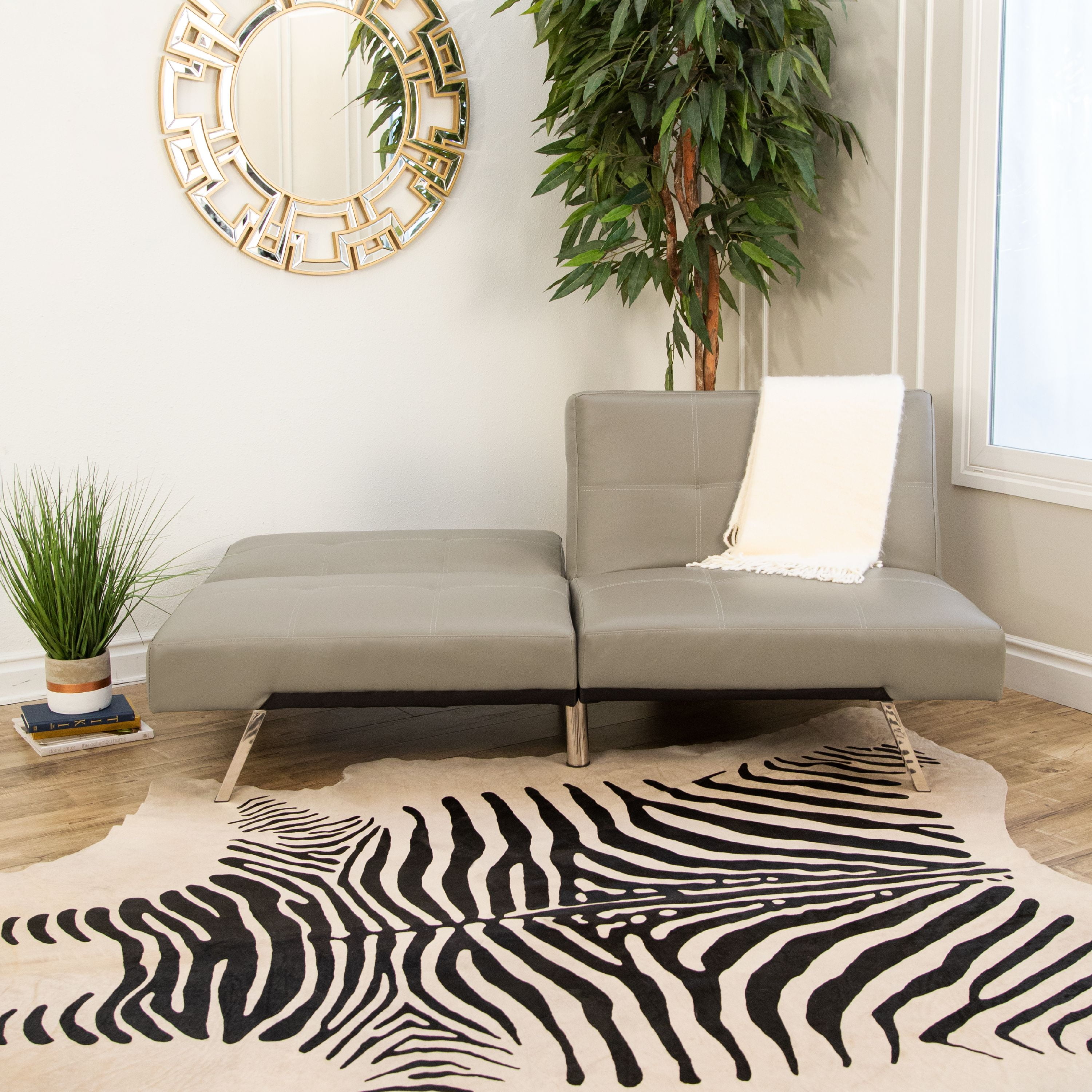 Devon & Claire Austin Leather Futon Sofa Bed, Beige