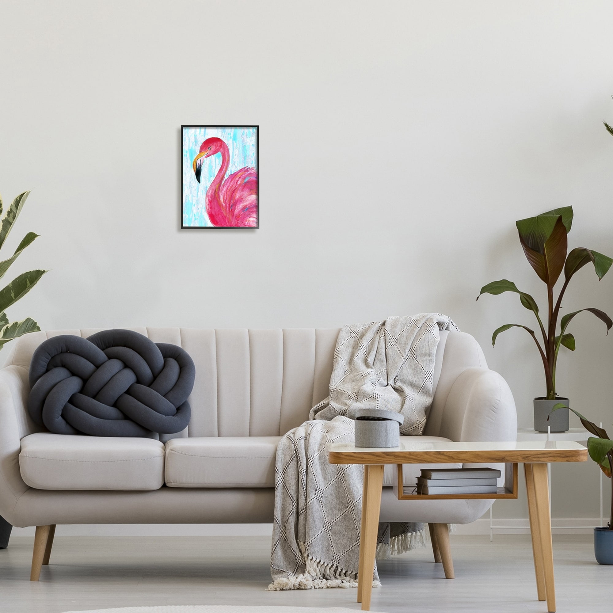 Stupell Industries Preened Glamorous Flamingo Shabby Bird Painting,24 x 30, Design by Jan Cole