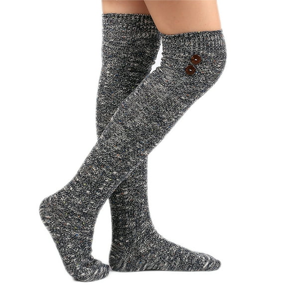 HUPOM 1 Pair Socks for Women's Plus Summer Clearance Fashion Knee-High Soft Casual Socks Blue