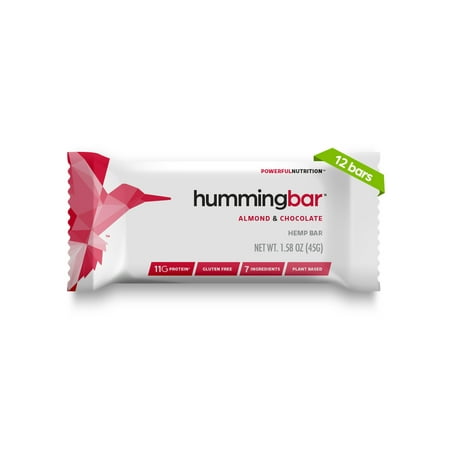 Humming Hemp, Hummingbar, Almond & Chocolate, 45g, 12 Ct.