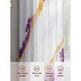 thumbnail image 6 of Marble Purple Sheer Curtains 84 Inch Length 2 Panels Set, Gold Foil Ceramic Style Cracks Scratches Voile Window Treatment Rod Pocket Curtains Sheers Drapes for Bedroom/Living Room/Kitchen 52"x84"x2, 6 of 7