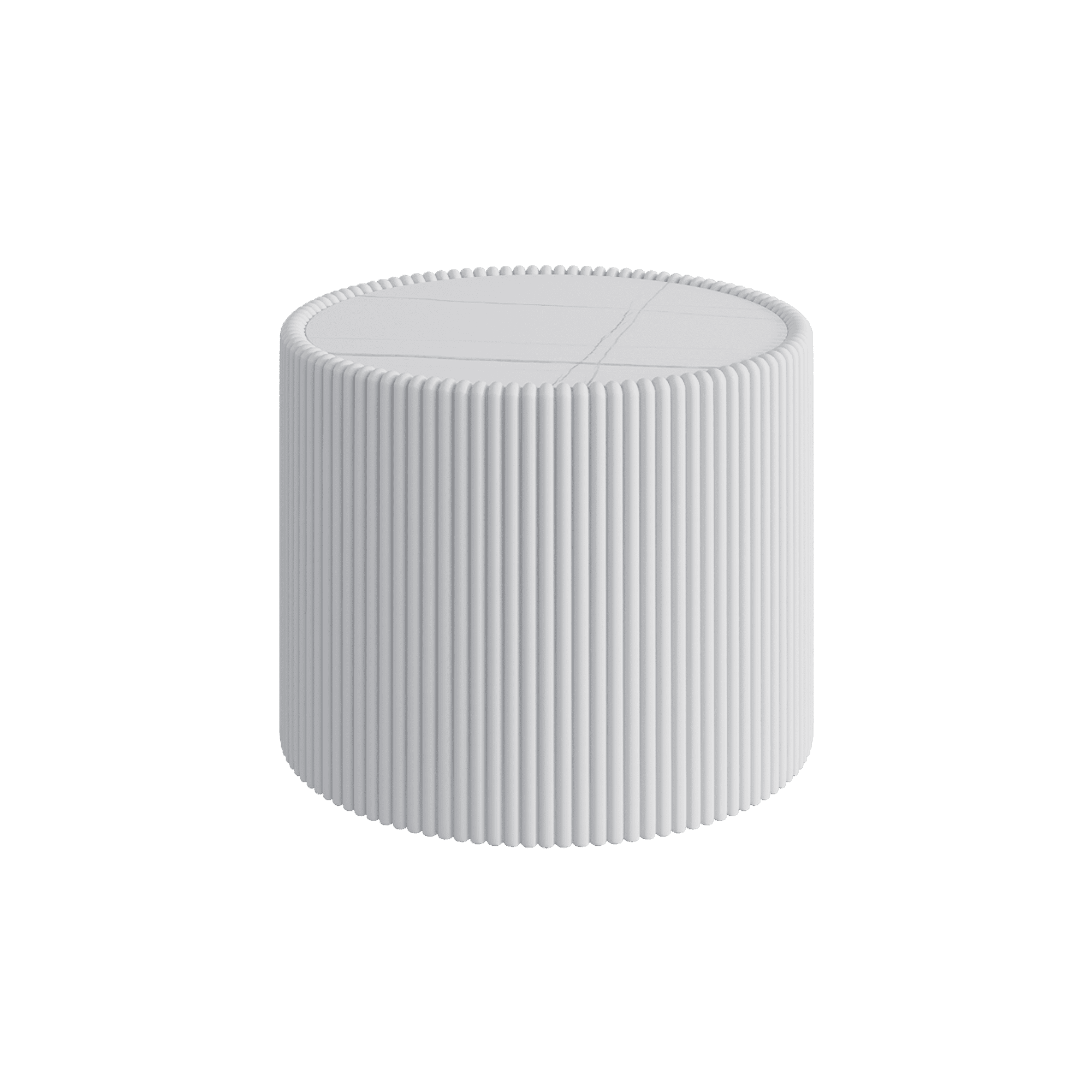 Leumius Round Coffee Table,Cylinder Shape Leather Coffee Modern Sofa Table for Living Room, Bedroom and Outdoor Home Decor White Small