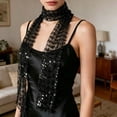 thumbnail image 2 of Sparkly Sequin Scarf for Women, Lightweight Glitter Neck Scarves Belt Thin Shawl for Party Club Prom Daily, 2 of 5