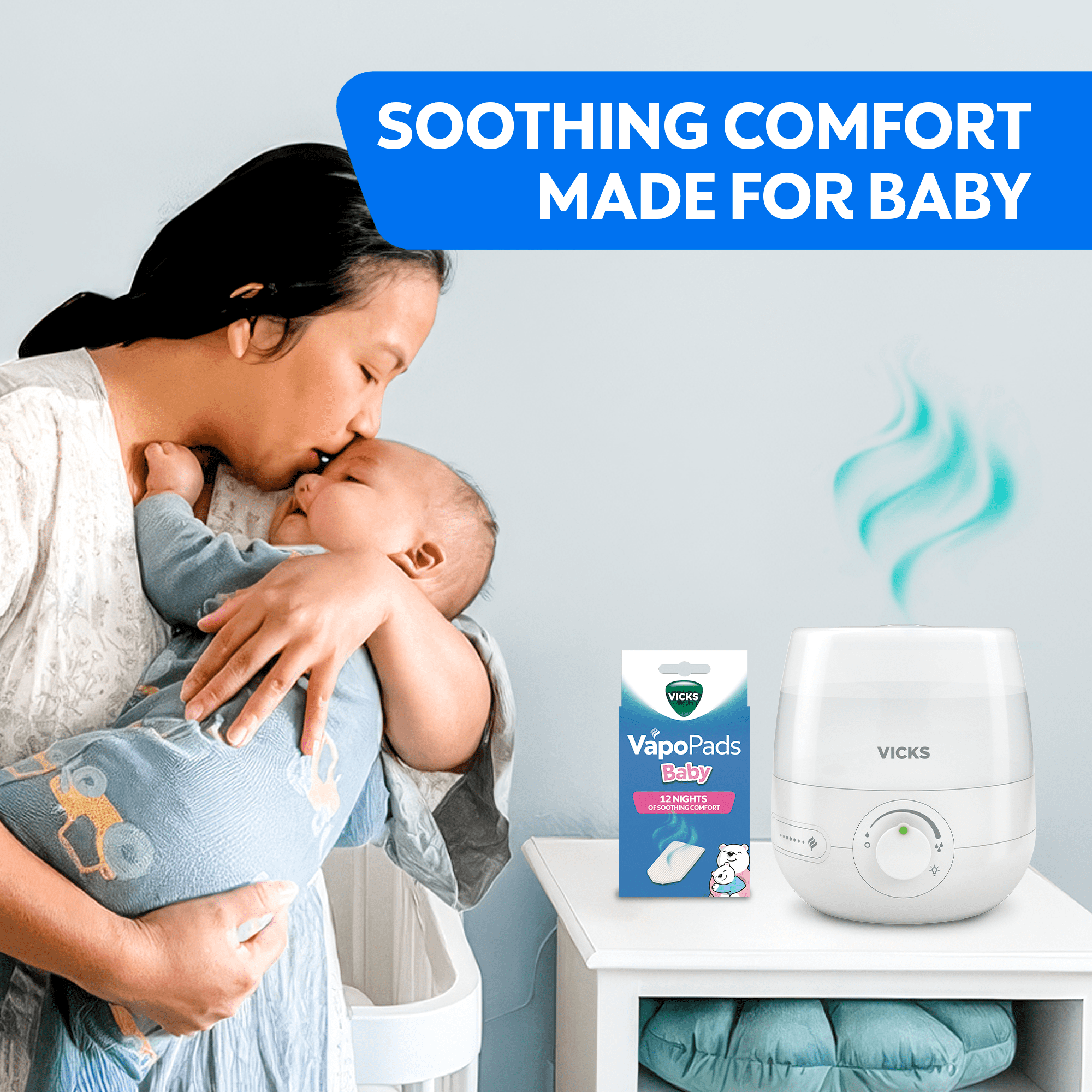 Vicks Baby Soothing Eucalyptus Lavender VapoPads, 12 Pack