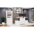thumbnail image 3 of RoomAndLoft Wood Adjustable Height Sit-Stand Storage Desk & Bookcase in White, 3 of 11