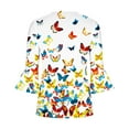 thumbnail image 2 of Birdeem Blouse d'Été Aguichant pour Femmes, Manches 3/4, Col en V, Boutons, 2 of 5