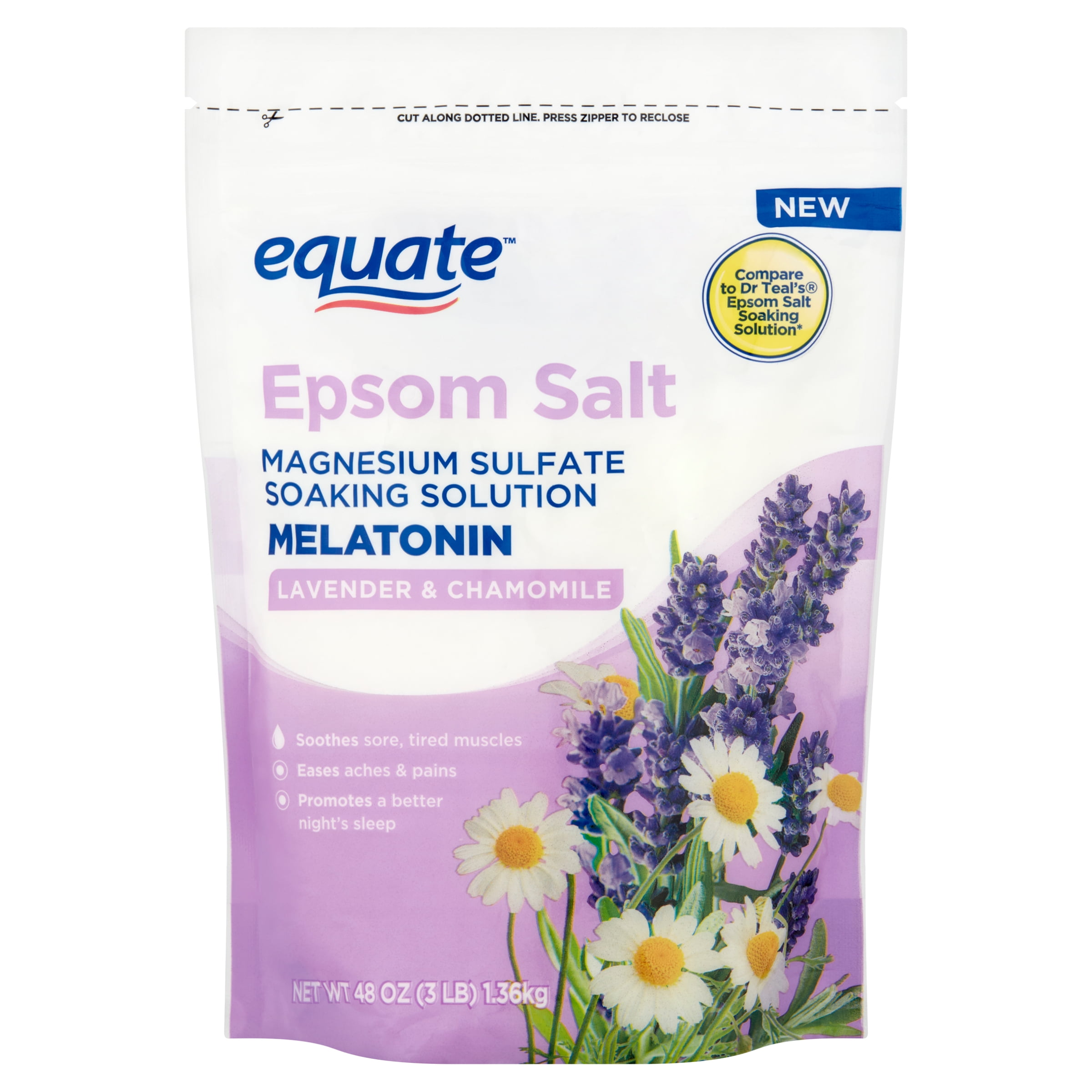 Equate Melatonin Epsom Salt Lavender and Chamomile, 3 lbs