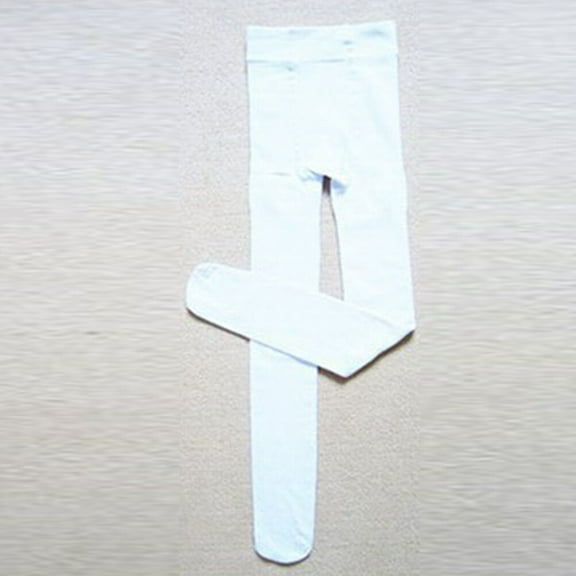 Masteelf Girls Winter Warm Lined Tights Trousers Kids Elastic Thick Leggings Ninth Pants for 5-7 Years Old (White)