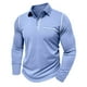 thumbnail image 2 of Blusa y camisa de manga larga con cuello vuelto para hombre, estilo casual, lisa, de manga larga, con cuello vuelto y botones, estilo jersey, para hombre, de poliéster, algodón y poliéster., 2 of 5