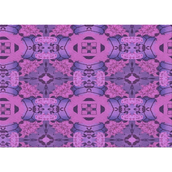 Ahgly Company Indoor Rectangle Patterned Heliotrope Purple Area Rugs, 2' x 4'