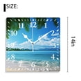 thumbnail image 2 of 14 Inch Wall Clock Battery Operated Silent Clock Decorative for Office, Kitchen, Outdoor, Living Room，Beach Ocean and Palm Leaf Exquisite, 2 of 4