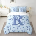 thumbnail image 2 of Castle Fairy Bow Knot Personalized Initial R 7-Piece Twin Bedding Sets for Women Girls Teens,Dreamy Princess Bedding Comforter Set,Love Heart Print Breathable Sheet Sets,Breathable Home Decor, 2 of 8