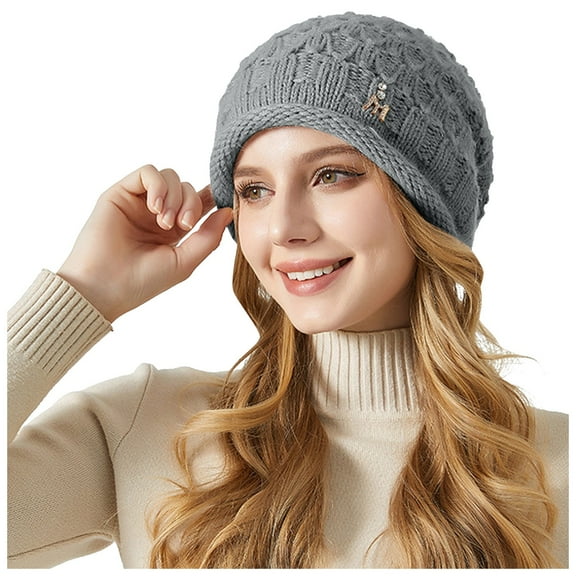 Tanhomme Hats, Winter Hats for Warm Thermal Fleece Lined, Thick Knit Fashion Cap for Guys Women Knitted Hat Winter Cycling Windproof Warm Cap Winter Hats Warm Winter Plain Knit Hat