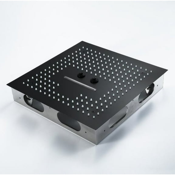 Juno Black Rain Shower Head 16" Remote Control LED Showerhead