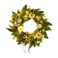 thumbnail image 2 of 3D 22 Inch Led Lighted Artificial Daisy Wreath B - Led Lights, Greenery Fern Leaves, 3D Design, Home Decor Door Hanging - Spring Summer Home Decor, Living Room Bedroom Entrance, 2 of 7
