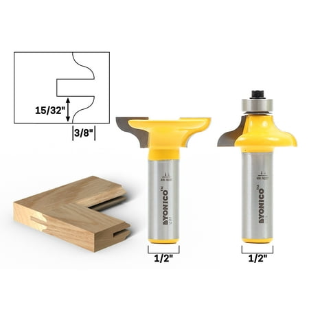 

Yonico Medium Ogee 2 Bit Matching Entry Door Profile Router Bit Set - 1/2 Shank - 12221