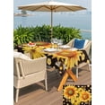thumbnail image 5 of Outdoor Tablecloth with Umbrella Hole for Patio/Picnic/Party/Camping, Sunflower Waterproof Table Cloth Rectangle Table Cover Washable, Yellow Floral Elegant Pastoral Flowers Watercolor (54"x 80"), 5 of 8