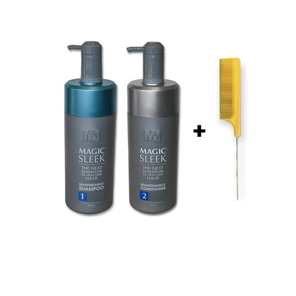 Magic Sleek Maintenance Shampoo and Conditioner (w/Pin Comb) Set, 33.2 oz