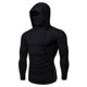 thumbnail image 1 of Los hombres Hipster de manga larga jersey jersey sudaderas con capucha camisas ajustadas ropa de entrenamiento con capucha camiseta para Fitnesspangjing, 1 of 4