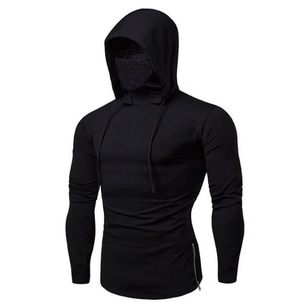 Los hombres Hipster de manga larga jersey jersey sudaderas con capucha camisas ajustadas ropa de entrenamiento con capucha camiseta para Fitnesspangjing