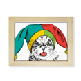 thumbnail image 1 of Foolscap estoy bien gato blanco proteger animal mascota amante Escritorio de madera Arte Pintura 6x8 pulgadas marco de foto foto, 1 of 4