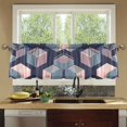 thumbnail image 4 of Yayeee Kitchen Curtains Tier Set of 2 Light Filtering 57"x36" Over Sink Window Panels, Dark Cubes, 4 of 7