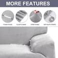 thumbnail image 5 of PiccoCasa Velvet Plush Stretch Sofa Slipcover with Cushion Cover, Gray Small, 5 of 6