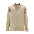 thumbnail image 4 of Sakmal Long Sleeve Pajama Tops for Women Pullover Sleepwear Crew Neck Beige Sleepwear for Women L, 4 of 5