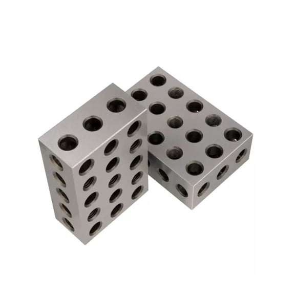 2pcs/set Hardened Steel 25-50-75mm Blocks 0.001" Precision Matched Machinist 123 Milling Tool 23 Holes 1-2-3" Block Gauge ,Easy to Use