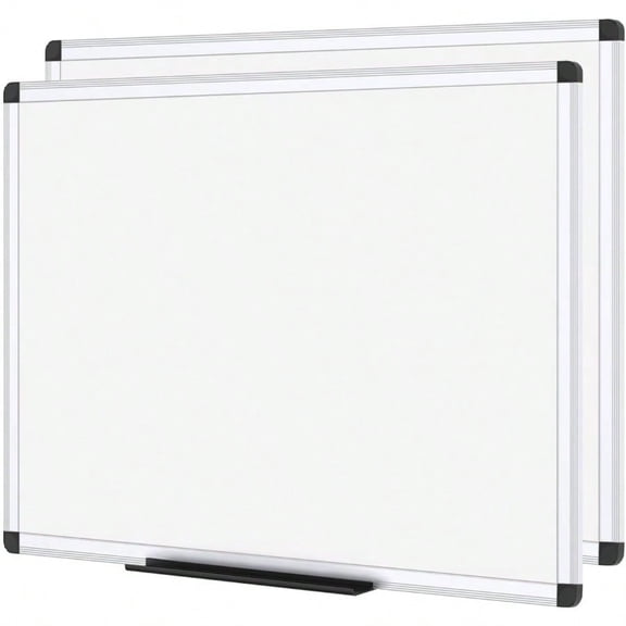 VIZPRO Magnetic Dry Erase Board 36 X 24 Inches Pack Of 2 Silver Aluminium Frame