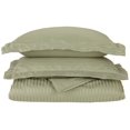 thumbnail image 1 of Striped Duvet Cover Set, Soft Wrinkle Free Microfiber, Full/Queen, Sage, 1 of 1