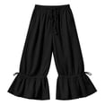 thumbnail image 5 of Karymi Sweatpants Women Drawstring Elastic Waist Ruffle Hem Cropped Wide Leg Beach Pants, Adjustable Tie Cuff Casual Anckle Trousers with Side Pockets Sweatpants Women, 5 of 9