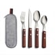 thumbnail image 1 of Juego de Cubiertos Completo Cuchillo, Tenedor, Palillos y Cuchara Juego de Viaje de Acero Inoxidable Tenedor con de Madera B, 1 of 5