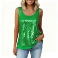 thumbnail image 6 of Erwazi Women's Sequin Tank Top Casual Solid Color Crewneck Sleeveless Shirts, 6 of 9