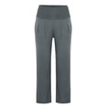thumbnail image 2 of ZHOGXU Women'S Casual Pants Solid Color High Waist Wide Leg Straight Leg Loose Comfortable Trousers With Pockets For Daily Wear，Grey，L, 2 of 9