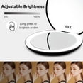 thumbnail image 5 of HTSQYL Compact Mirror with LED Light,1x/10x Magnifying Rechargeable Mirror,3.5in, Dimmable Travel Mirror for Purse,Pocket,Handheld 2-Sided Makeup Mirror, 5 of 7