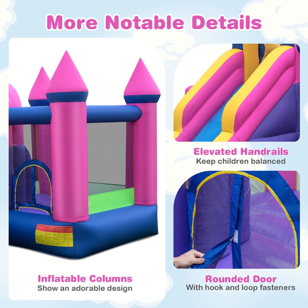 Aimee Lii 7-in-1 Kids Inflatable Bounce House with Long Slide and 735W Blower, Playhouse for Kids Outdoor Aimee Lii 7-in-1 Kids Inflatable Bounce House with Long Slide and 735W Blower, Playhouse for Kids Outdoor