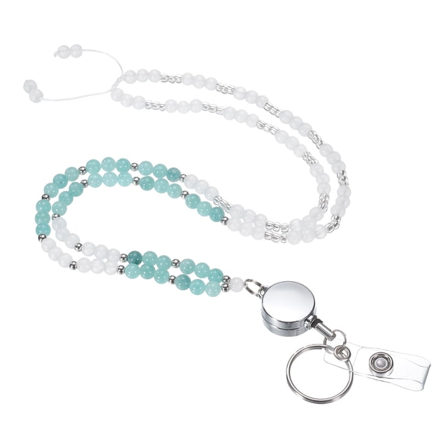 Cinta para Insignias de 33.1" Uxcell para Maestros con Clips para Mujeres, Cinta de Cuentas, Regalos Lindos para Maestros, Cadenas de Llavero, Verde