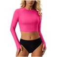 thumbnail image 3 of TARIENDY Womens 2 Piece Bathing Suits Cropped Rash Guard Swimwear with Shorts Long Sleeve Swim Shirts with Thumb Hole L, 3 of 7