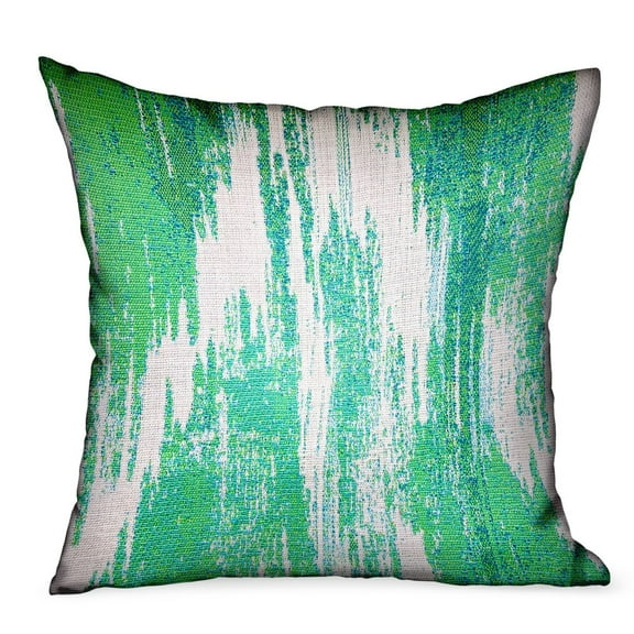 Plutus 20" x 20" Avalanche Ikat Luxury Outdoor Throw Pillow in Green