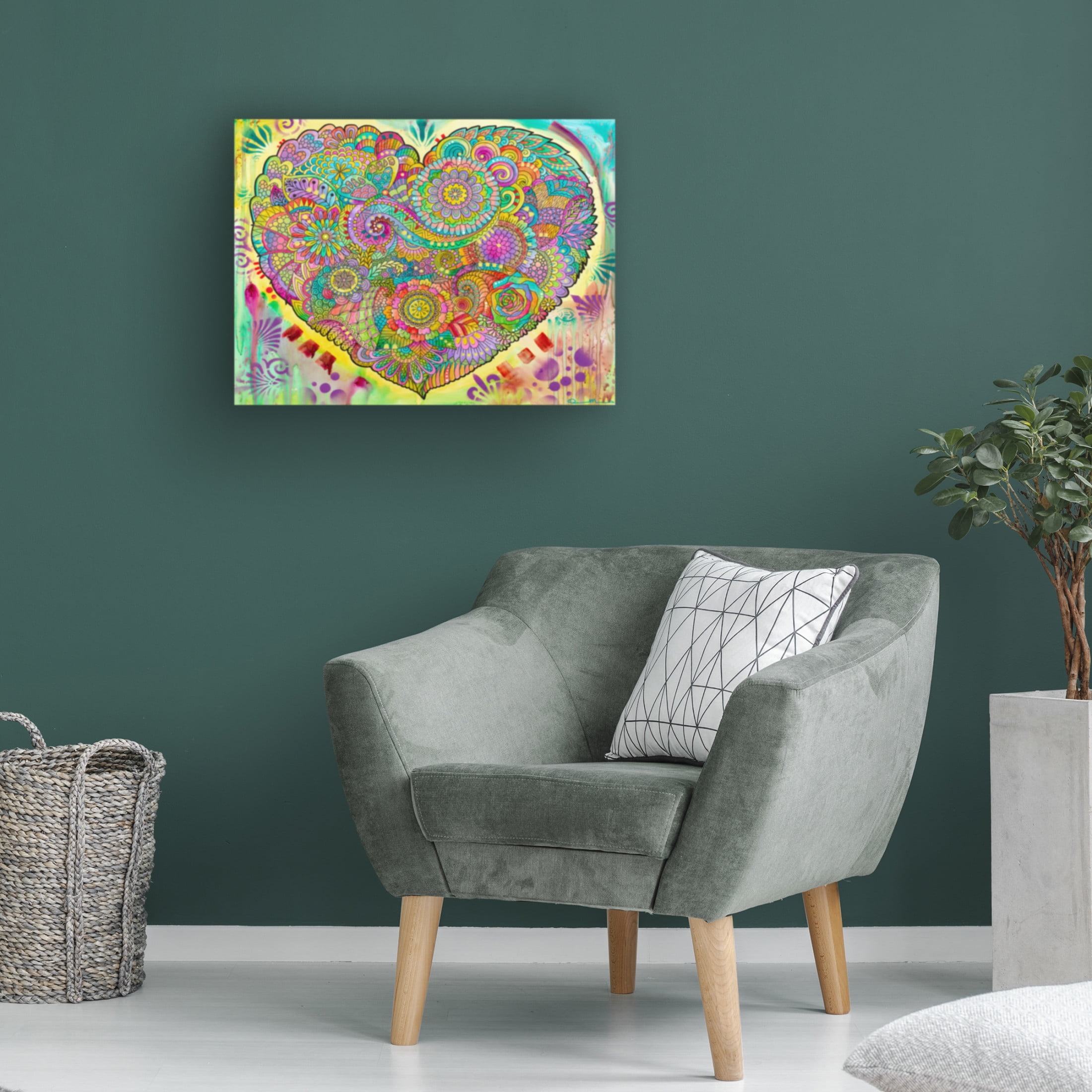 Canvas Wall Art - Dean Russo 'Mandala of the Heart' Wall Art for Living Room, Bedroom, or Office Décor by Trademark Fine Art - 24 x 18 Inches