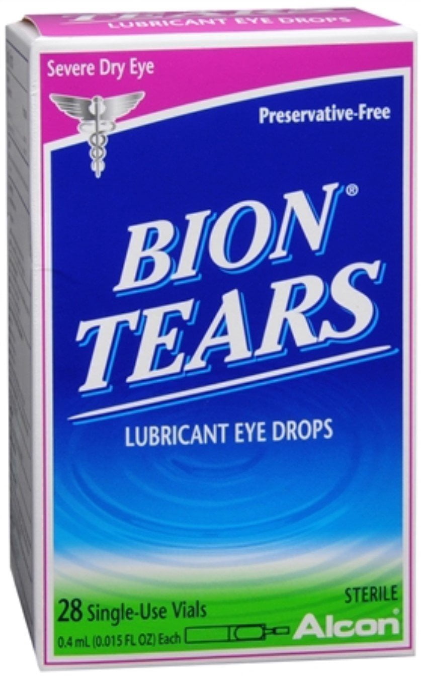 Bion Tears Lubricant Drops Dry Eye, No Preservative Sterile, 28ct, 4-Pack