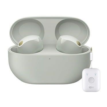 Sony WF-1000XM5 Truly Wireless Noise Canceling Earbuds (Silver) Bundle with Bluetooth Audio Transmitter (2 Items)