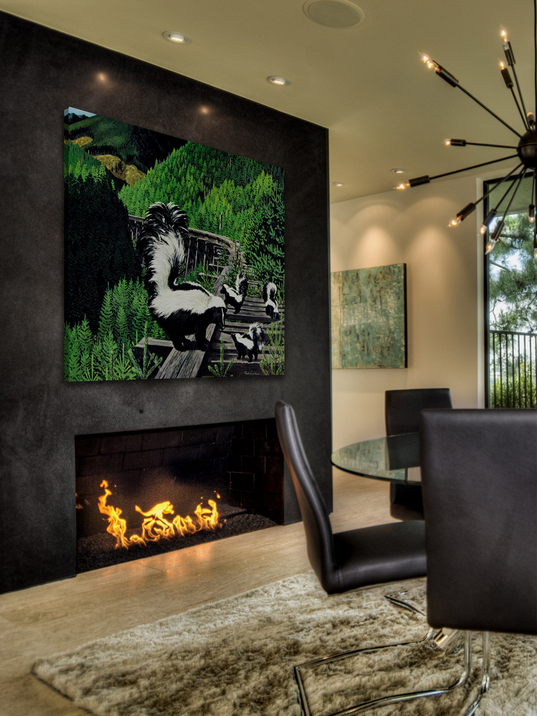 "Skunk Family" Painting Print on Wrapped Canvas