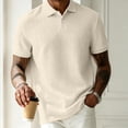 thumbnail image 4 of Rvwovn Men's Jacquard Button Up Shirt – Short Sleeve Knit Business Casual Collared Top, 4 of 7