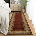 thumbnail image 4 of Soft Washable Area Rug Runner - Modern Non-Slip Low Pile Carpet, Mark Resistant & Easy Care - Perfect for Hallway, Bedroom, Kitchen, Entryway - Red, 2x6ft, 4 of 9