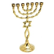 Grafted in Messianic brass copper vintage 7 inches Magen David / Star of David Menorah candle holder Israel Judaica